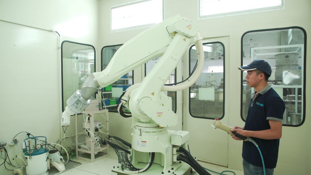 D&acirc;y chuyền lắp r&aacute;p t&iacute;ch hợp robot
