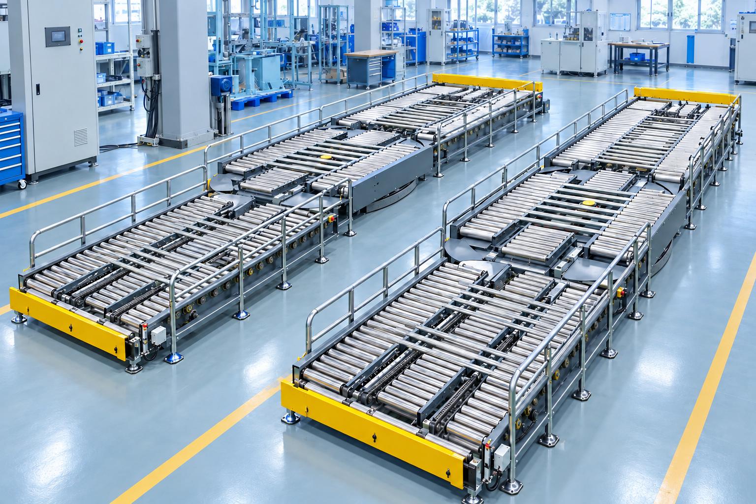 Băng tải chuyển pallet tự động CNC VINA Bang tai chuyen pallet tu dong CNC VINA