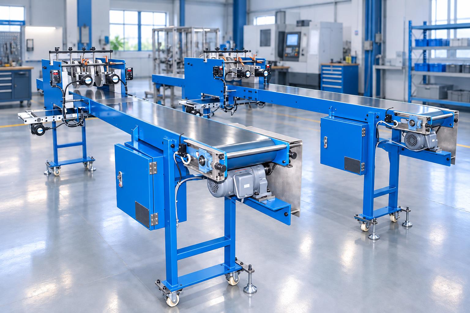 Băng tải t&iacute;ch hợp dao cắt v&agrave; chổi qu&eacute;t phoi 1