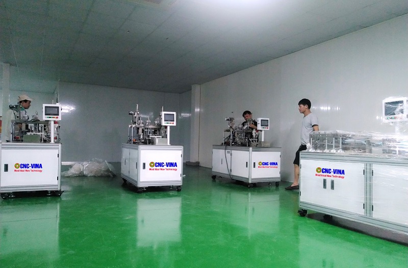CNC-VINA xuất hàng máy làm khẩu trang cho khách hàng tại Bắc Ninh