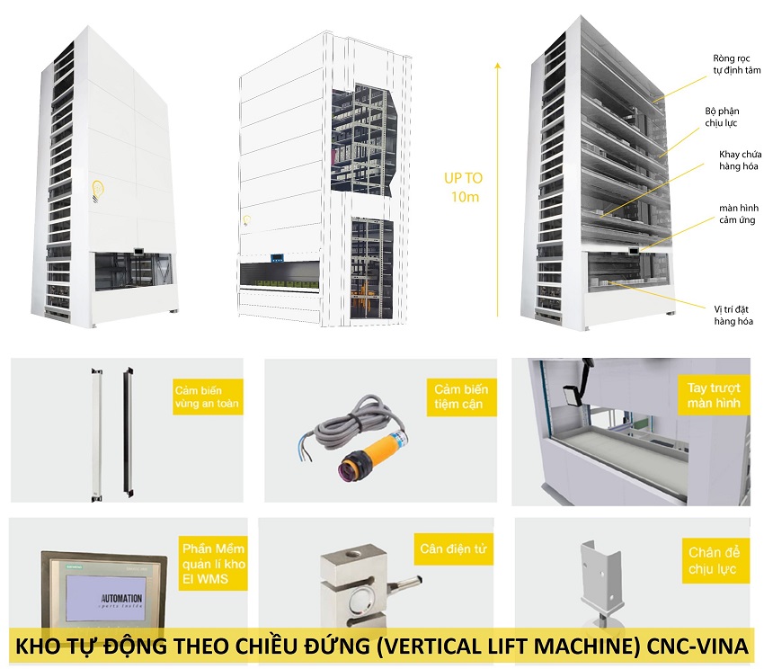 kho tu dong vertical lift machine - CNC VINA