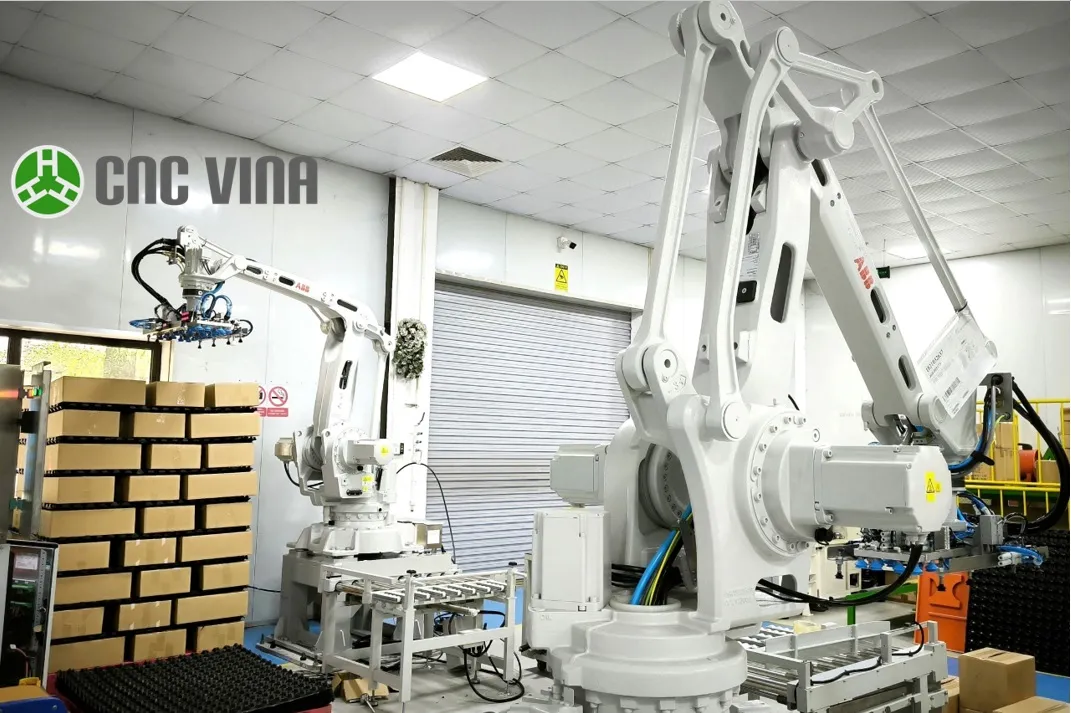 Robot xếp hàng lên pallet