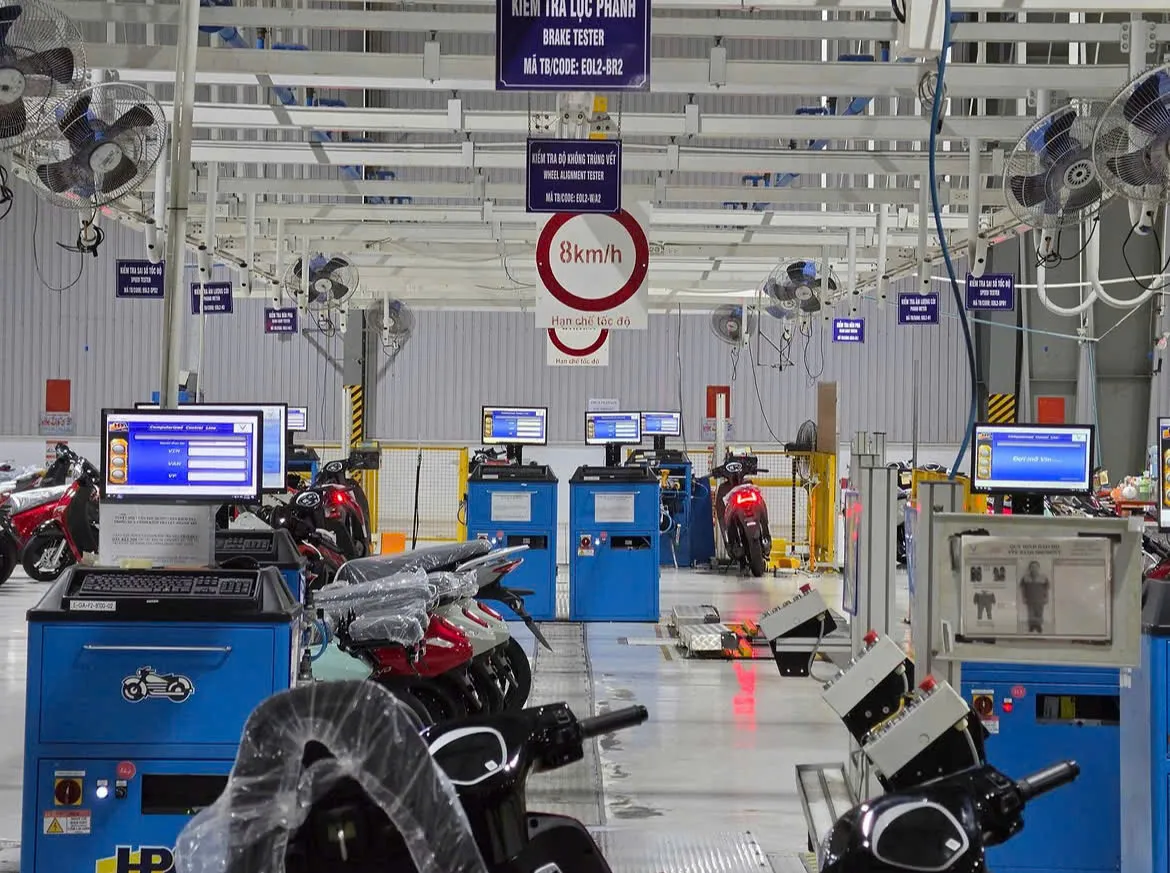 Tại sao dây chuyền lắp ráp xe máy điện hiện đại đều trang bị thiết bị kiểm tra lực phanh?
